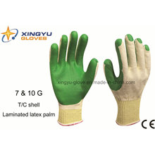 T / C Shell Laminated Latex Palm Safety Work Glove (S1101)